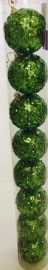 Baubles - Green sparkling pack of 8 